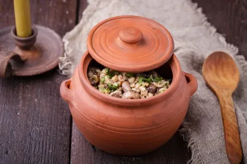 تصویر 1 از قیمت خرید گلدان سفالی لب طلایی + فروش ویژه